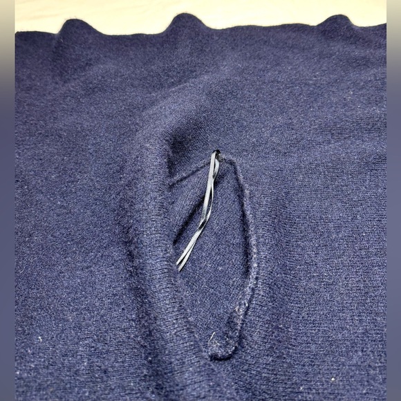 Chic Navy Blue Wrap Cardigan Asymmetric made in Italy - Picture 13 of 14